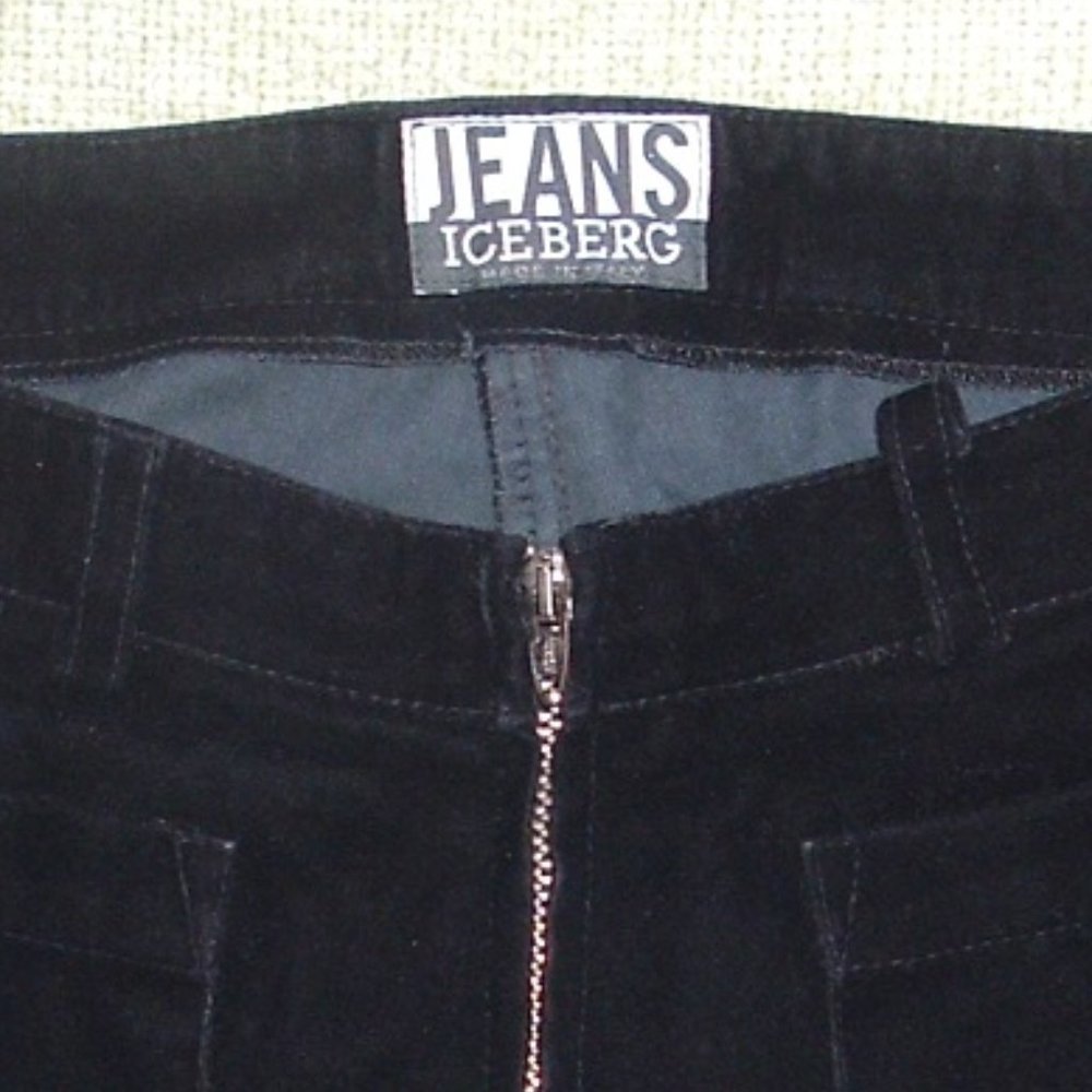 Iceberg Black velvet jeans i40 28 waist Vintage made in Italy